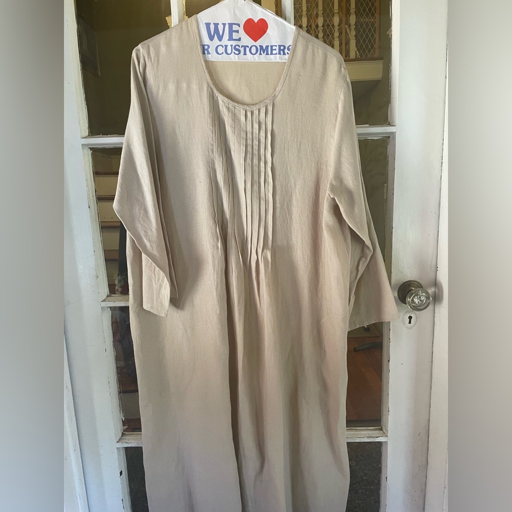 Simple Linen pleat front  Dress